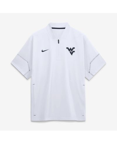 Мужская куртка Nike West Virginia Mountaineers 2026 Sideline с коротким рукавом и молнией