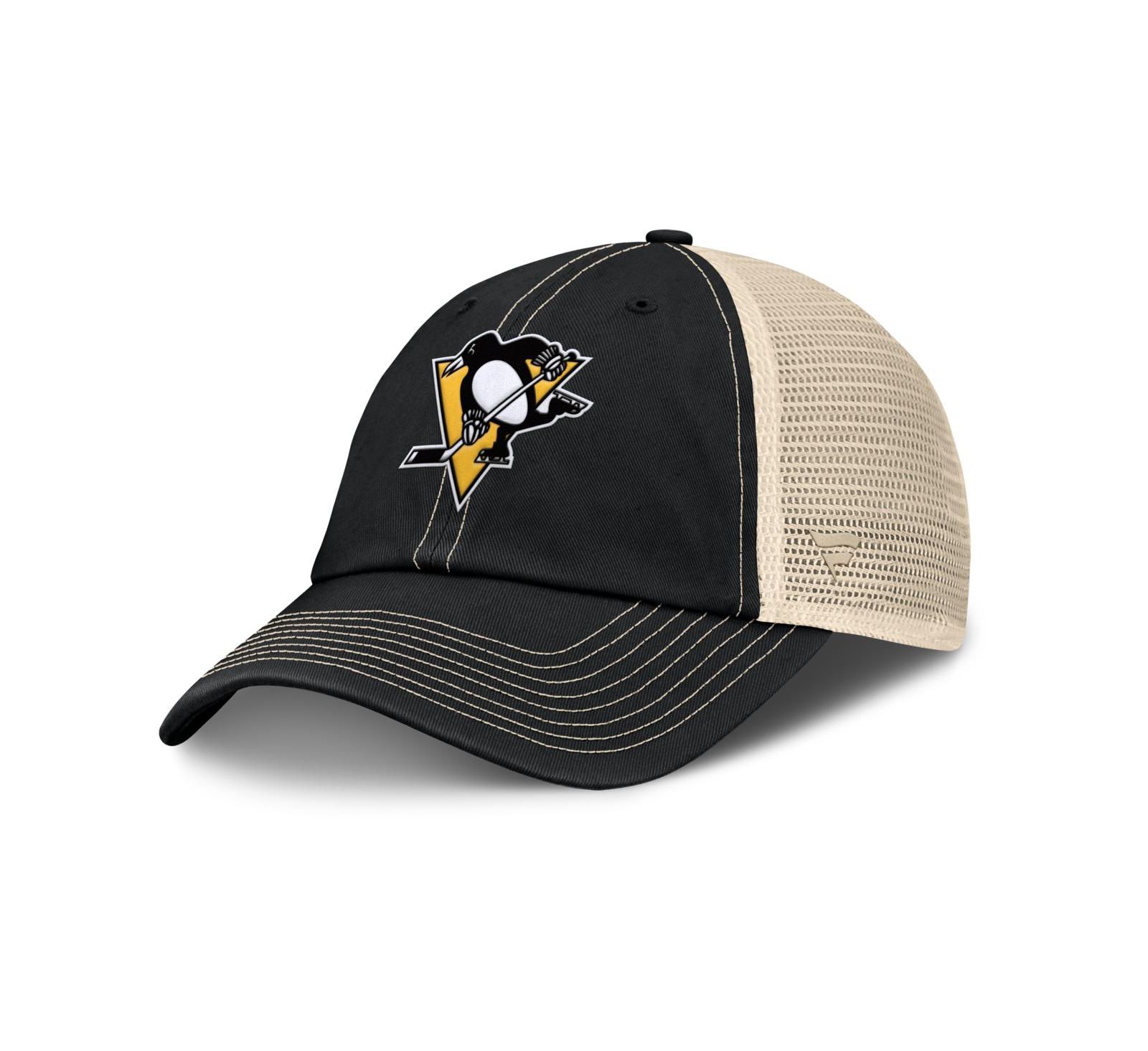 Fanatics Men's Black/Natural Pittsburgh Penguins Rival Trucker Adjustable Hat