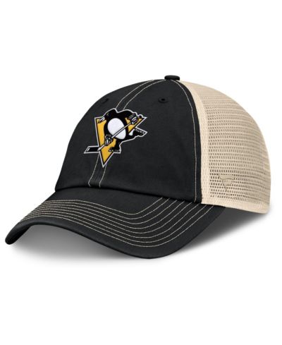 Fanatics Men's Black/Natural Pittsburgh Penguins Rival Trucker Adjustable Hat