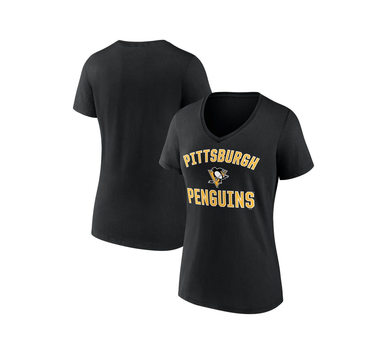 Logo Athletic Women's Black Pittsburgh Penguins Arch Victory V-Neck T-Shirt