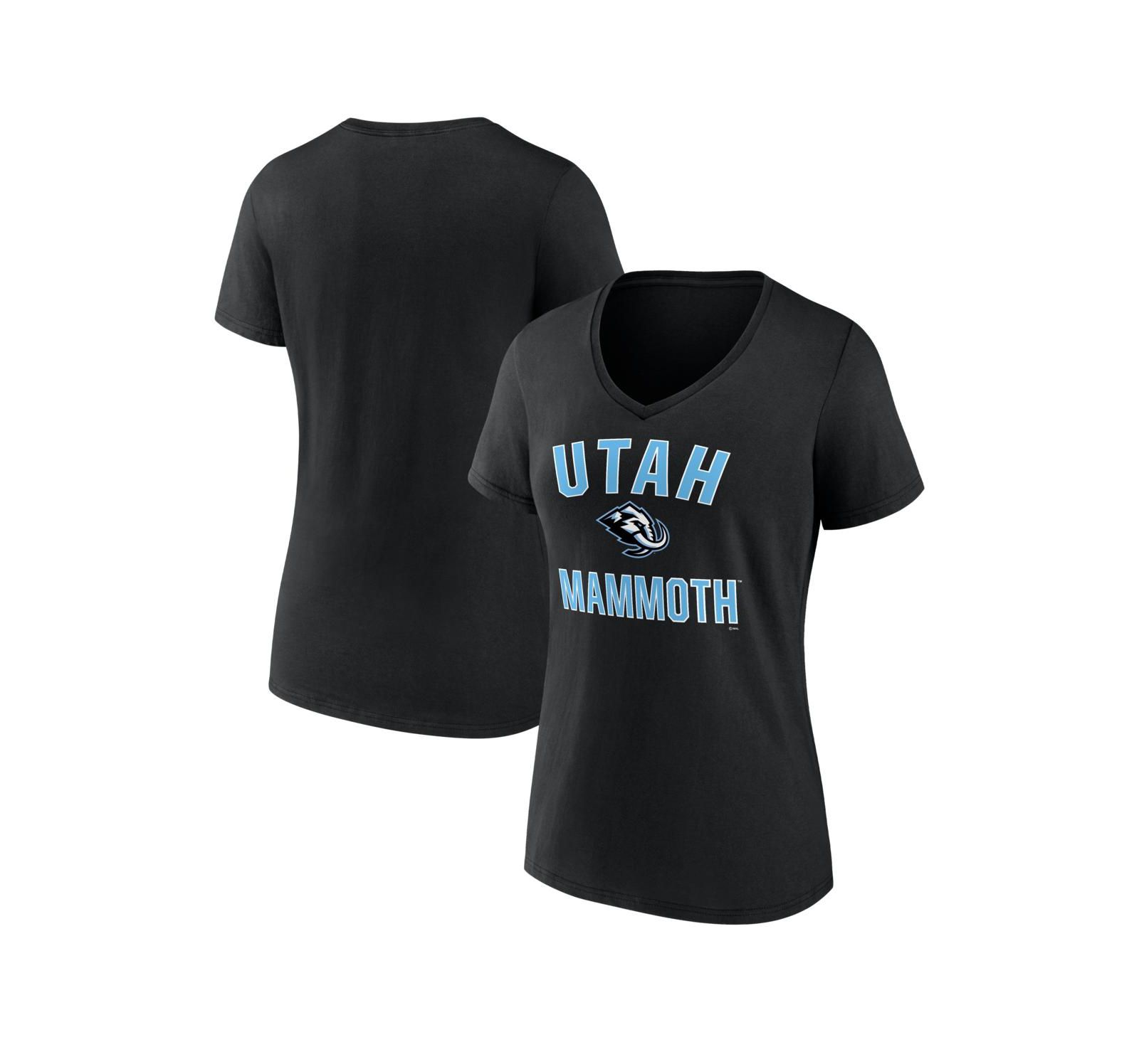 Женская футболка Logo Athletic Utah Mammoth Arch Victory V-Neck, черная