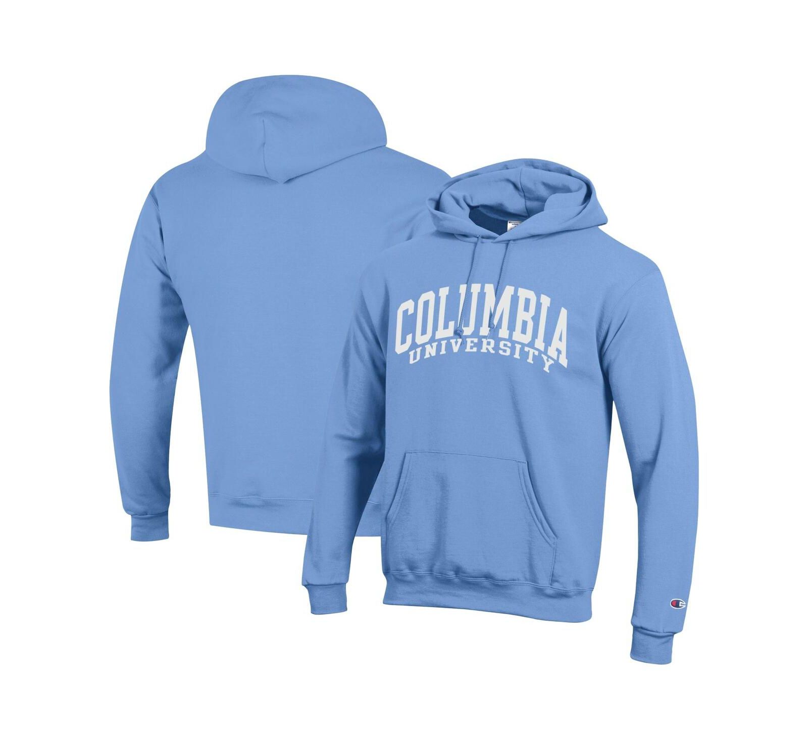 Champion Men's Light Blue Columbia University Basic Arch Fleece Pullover Hoodie