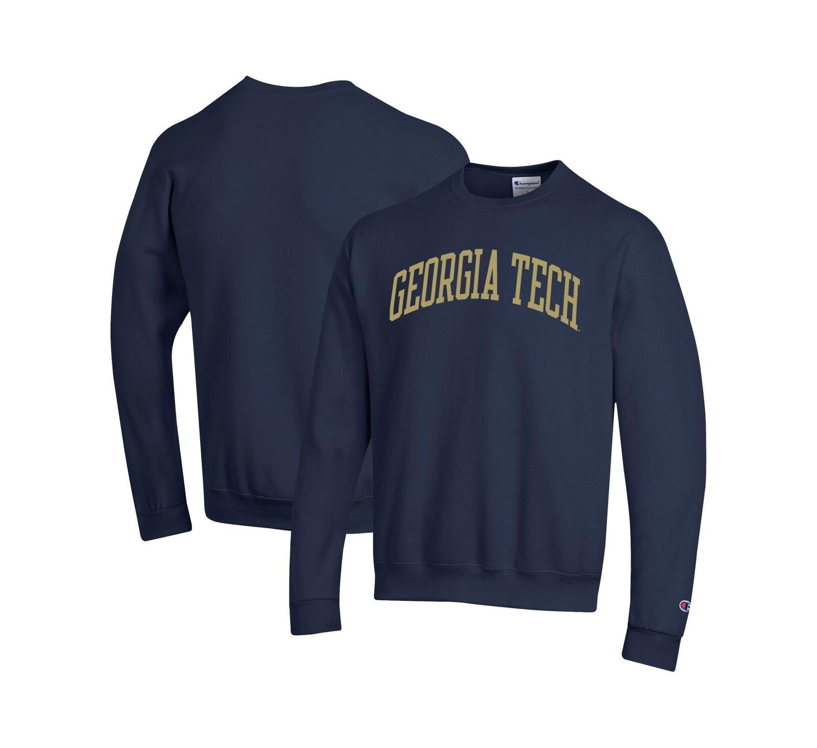 Champion Men's Navy Georgia Tech Yellow Jackets Basic Arch Fleece Pullover Sweatshirt