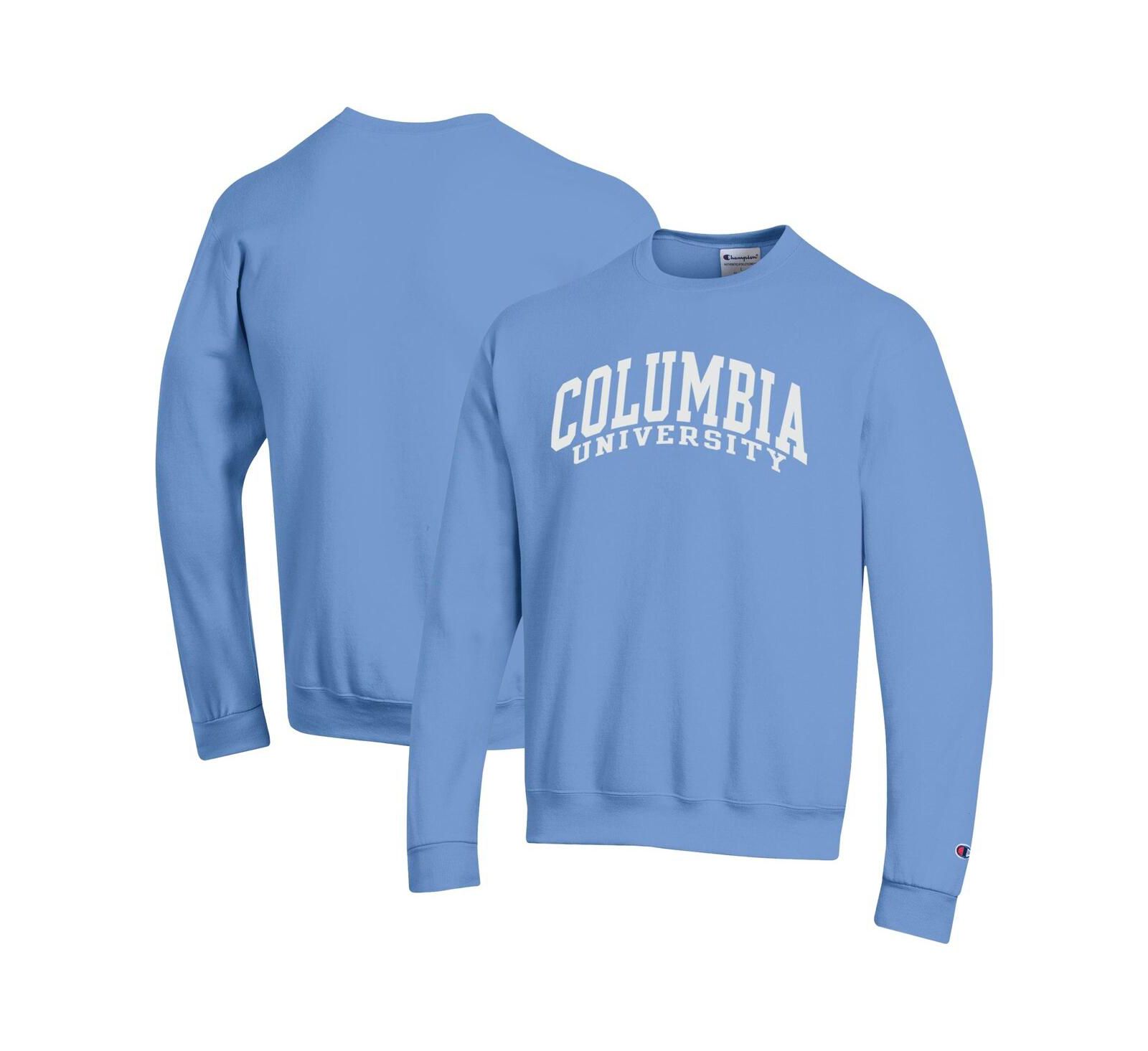 Champion Men's Light Blue Columbia University Basic Arch Fleece Pullover Sweatshirt