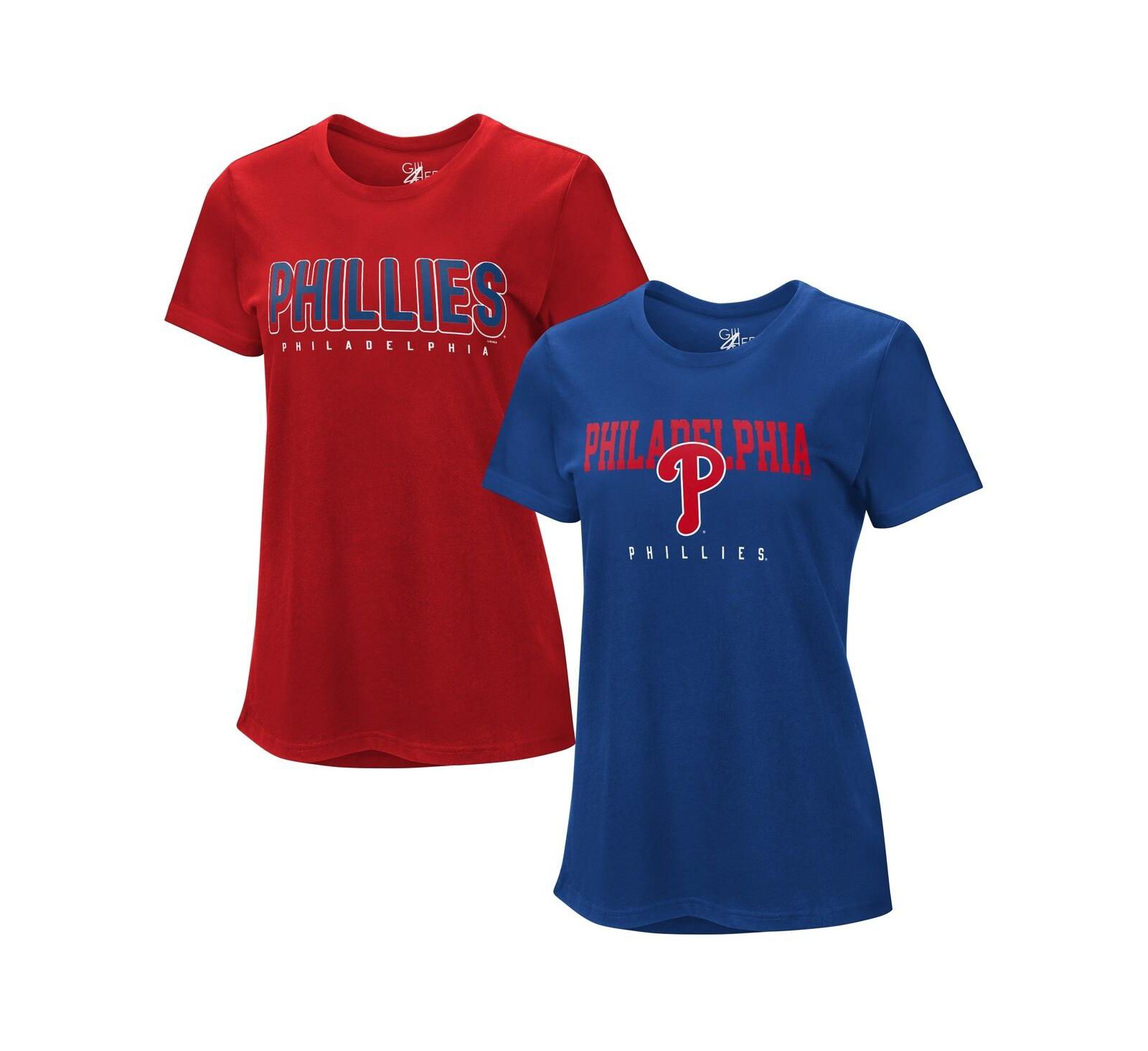 G-III 4Her by Carl Banks Женский набор из 2 футболок Red/Royal Philadelphia Phillies
