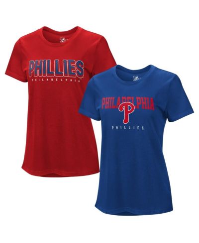 G-III 4Her by Carl Banks Женский набор из 2 футболок Red/Royal Philadelphia Phillies