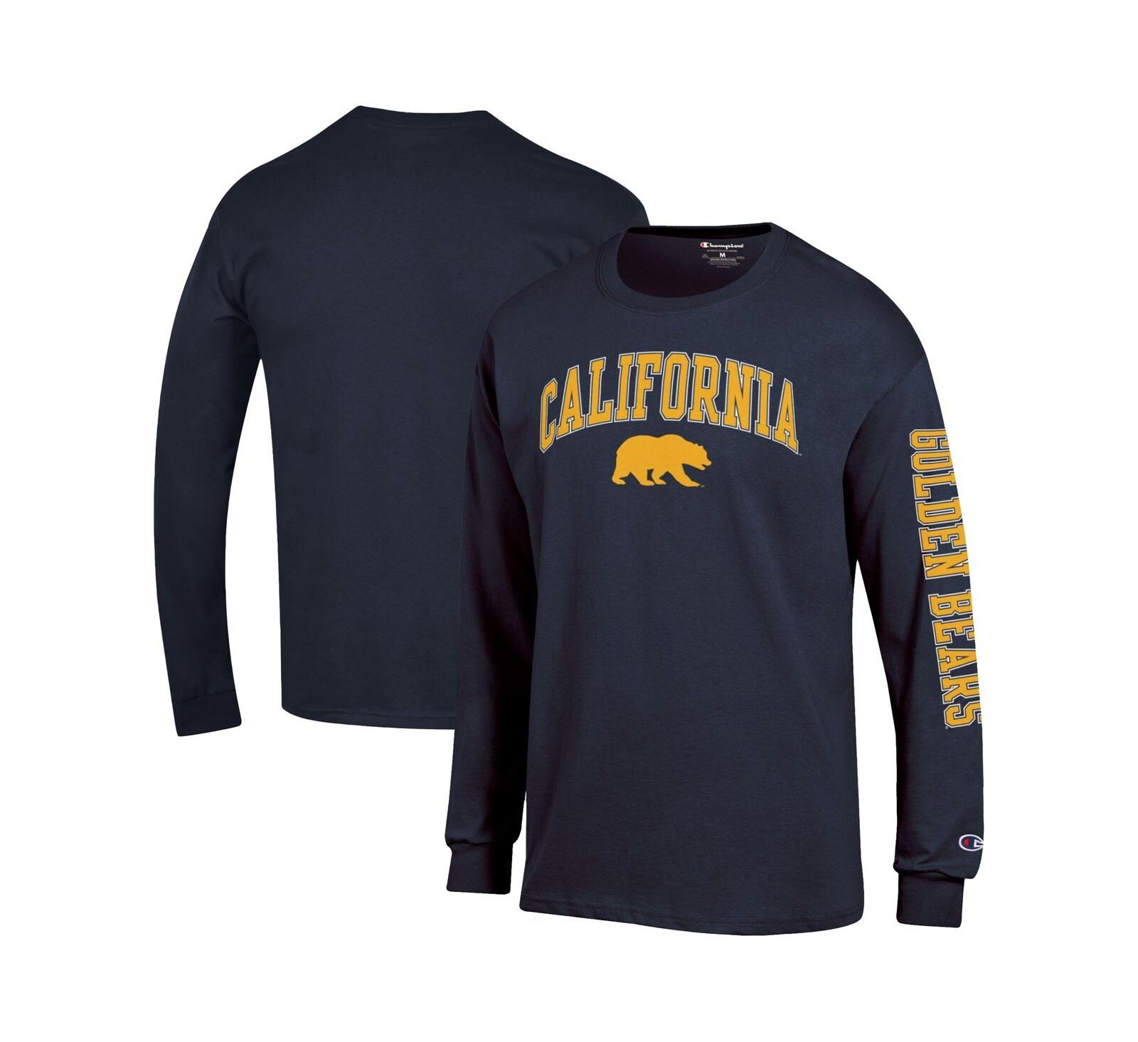 Champion Men's Navy Cal Bears Arch Over Logo 2-Hit Long Sleeve T-Shirt