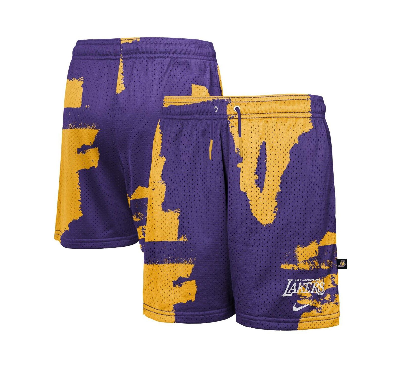 Nike тренировочные шорты Dri-FIT Mesh для мальчиков и девочек, фиолетовые Los Angeles Lakers Courtside Pro Shot