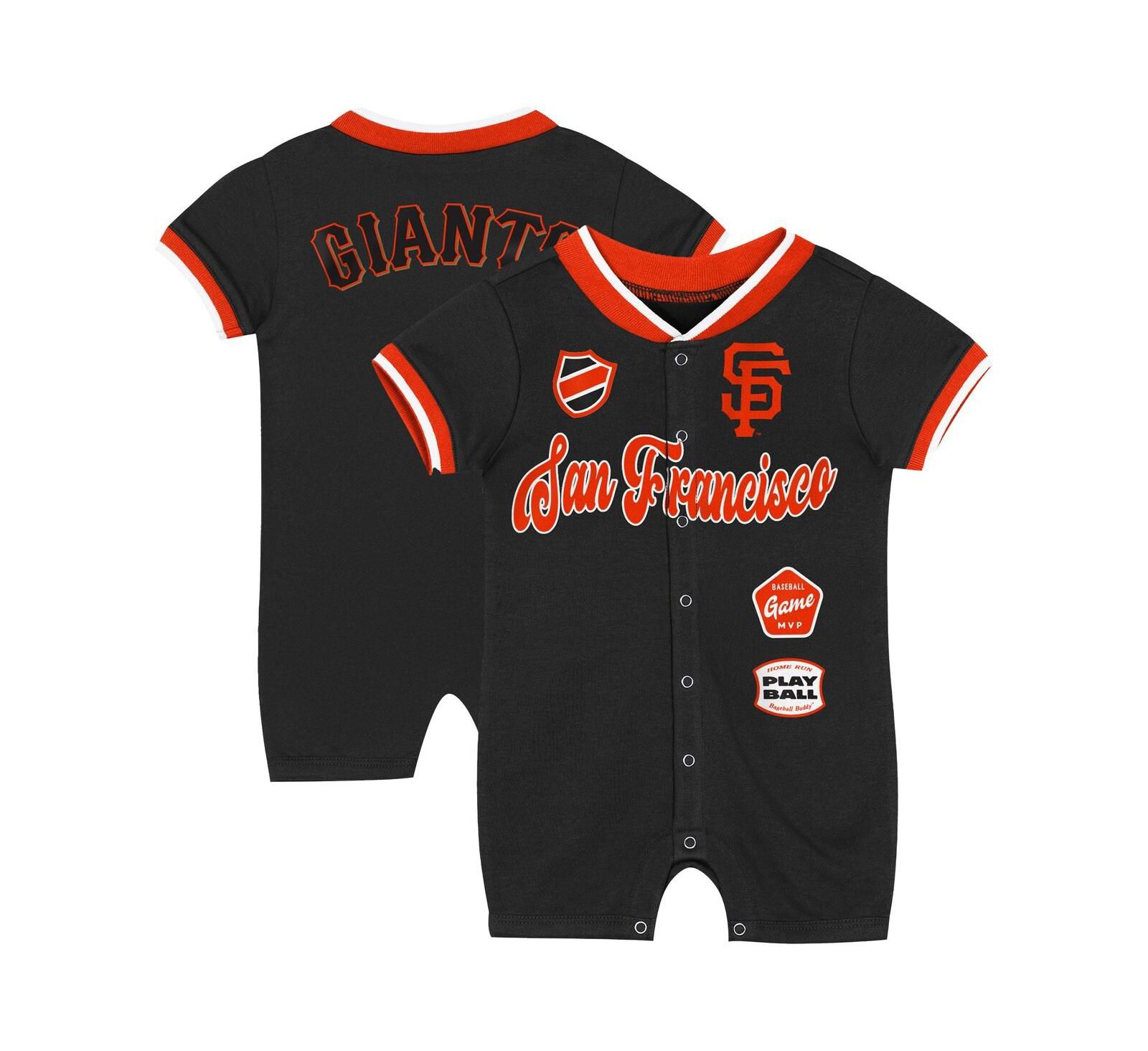 Outerstuff Baby Boys and Girls Black San Francisco Giants Pinch Coverall