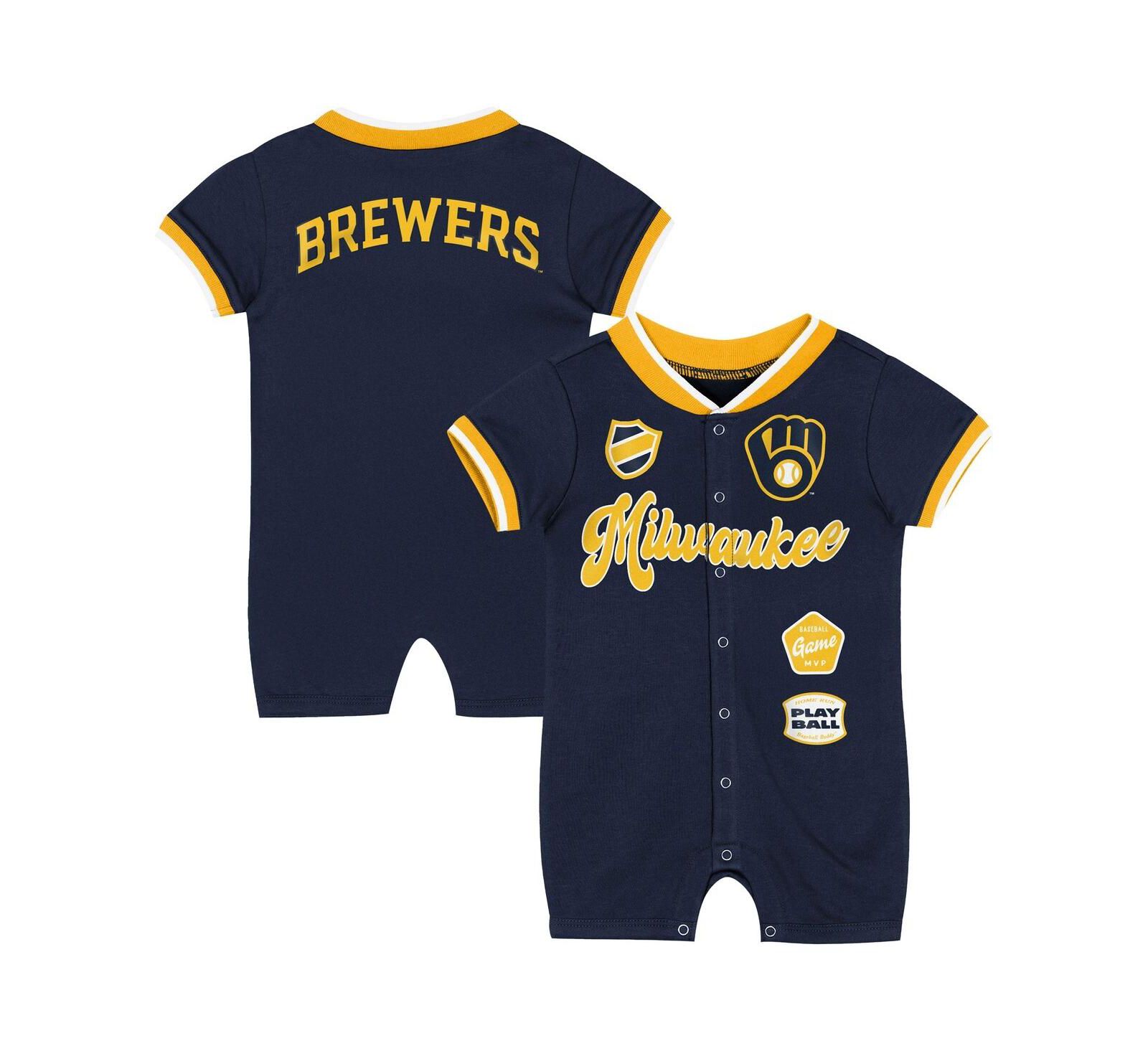 Комбинезон Outerstuff Navy Milwaukee Brewers Pinch Coverall для малышей