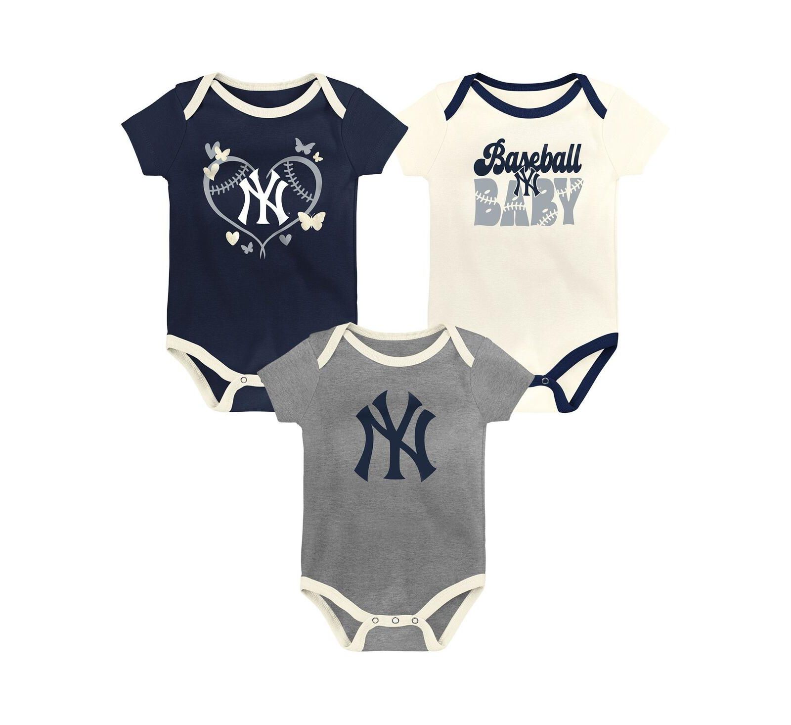 Outerstuff комплект боди из 3 штук для новорожденных New York Yankees Home Team