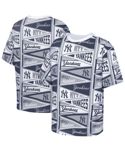 Outerstuff Big Boys and Girls Navy New York Yankees All-Over Pennant T-Shirt