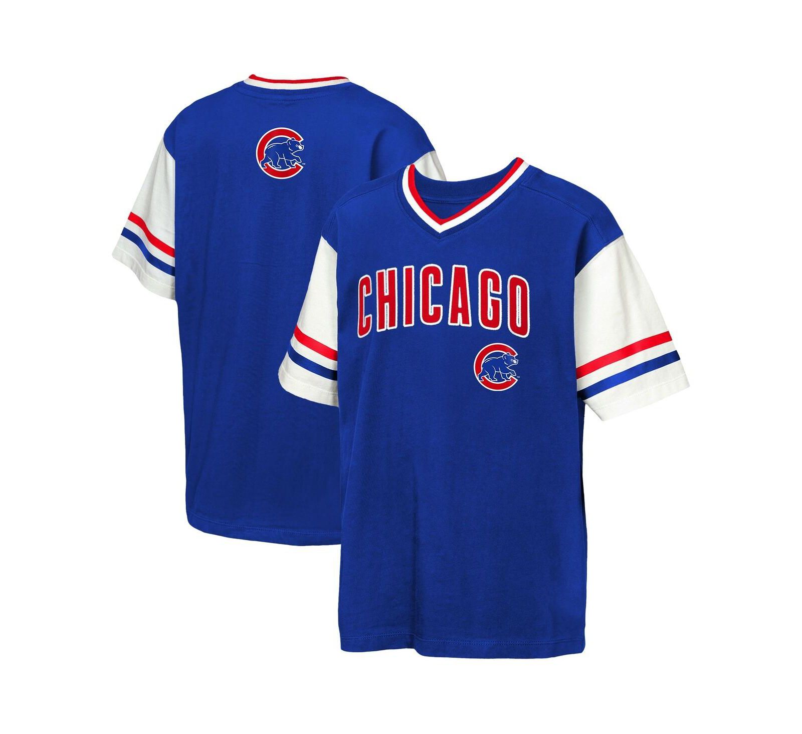Детская футболка Outerstuff Royal Chicago Cubs Big League Base Runner Ringer