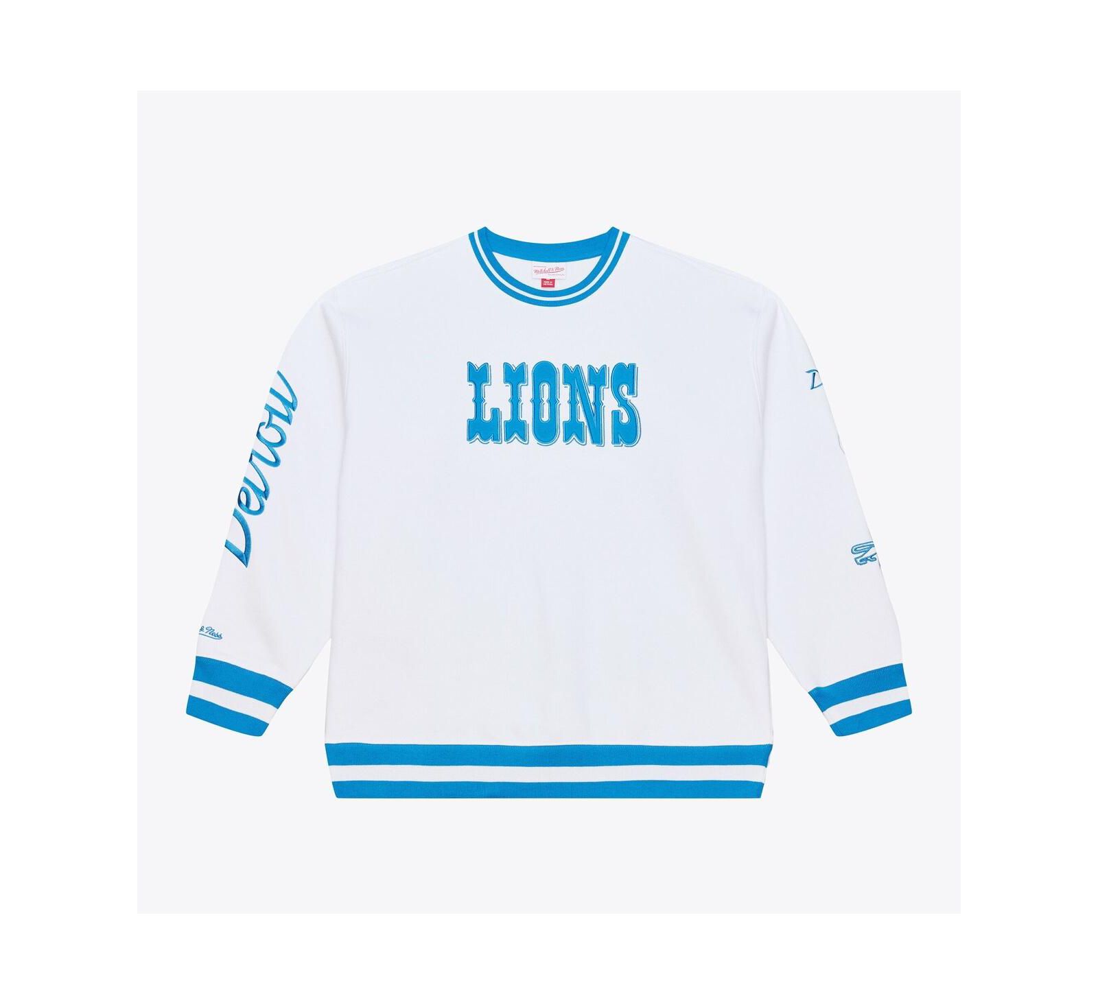 Mitchell & Ness Men's White Detroit Lions Arctic Fleece Sweatshirt