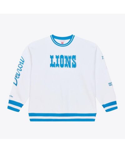 Mitchell & Ness Men's White Detroit Lions Arctic Fleece Sweatshirt