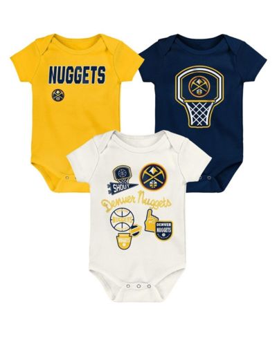 Outerstuff Baby Boys and Girls 3-Pack Denver Nuggets Littlest Player Bodysuit Set