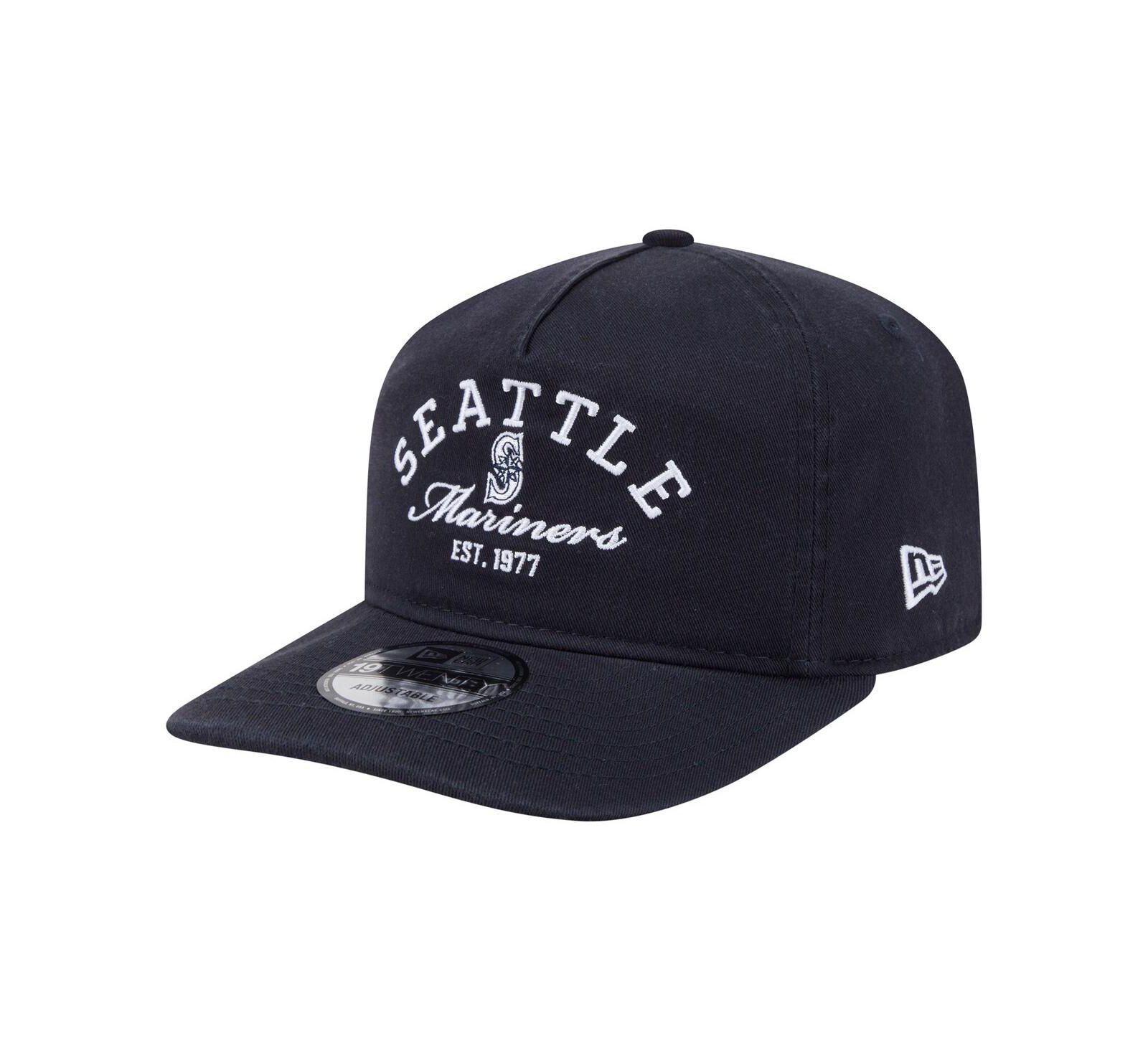 New Era Men's Navy Seattle Mariners Stacked 19TWENTY Adjustable Hat