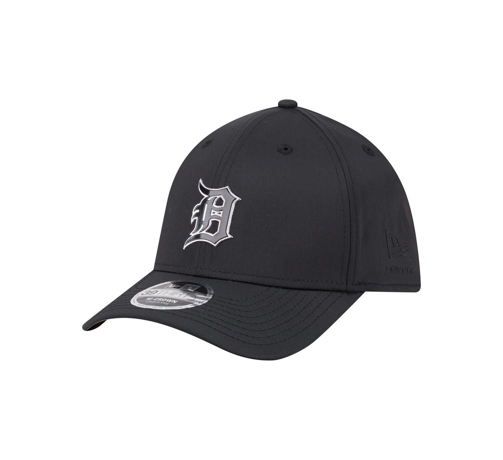 New Era Men's Black Detroit Tigers Metallic 39THIRTY M-Crown Flex Hat
