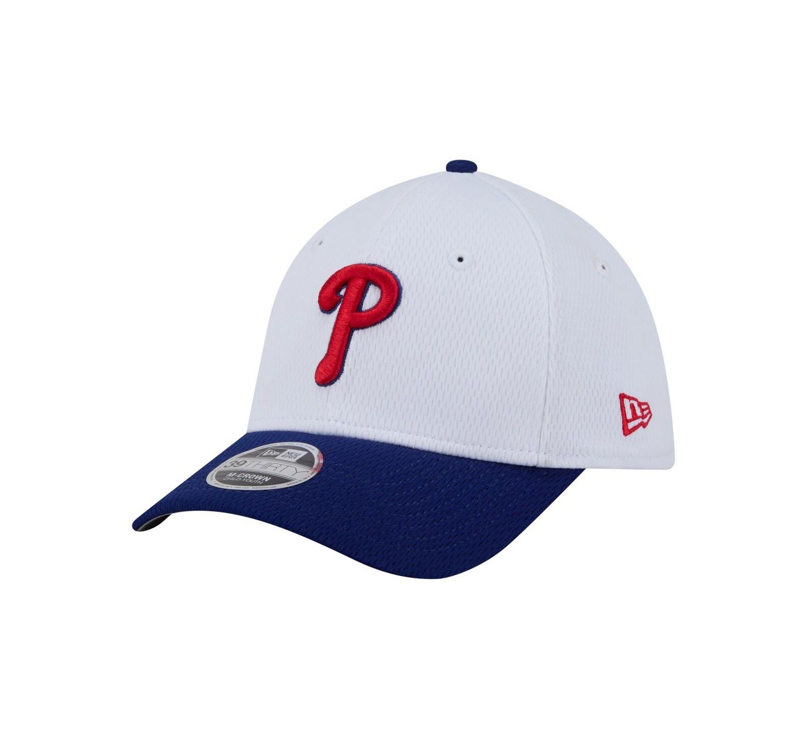 New Era Кепка 39THIRTY M-Crown Flex для мальчиков и девочек, Philadelphia Phillies, белая/красная