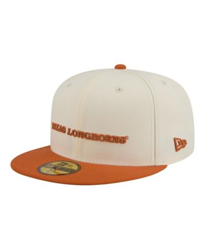 Мужская кепка New Era Cream/Texas Orange Texas Longhorns Two-Tone Script 59FIFTY Fitted