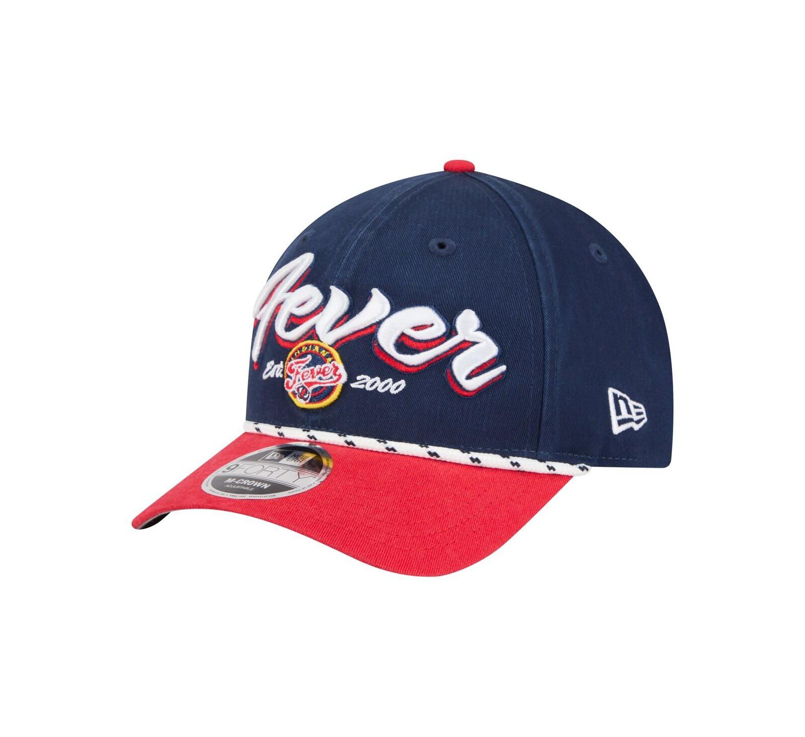 New Era Men's and Women's Navy/Red Indiana Fever Team Loyal Script Two-Tone M-Crown 9FORTY Adjustable Hat