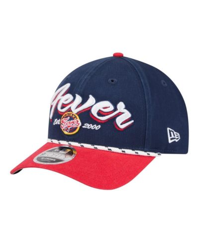 New Era Men's and Women's Navy/Red Indiana Fever Team Loyal Script Two-Tone M-Crown 9FORTY Adjustable Hat