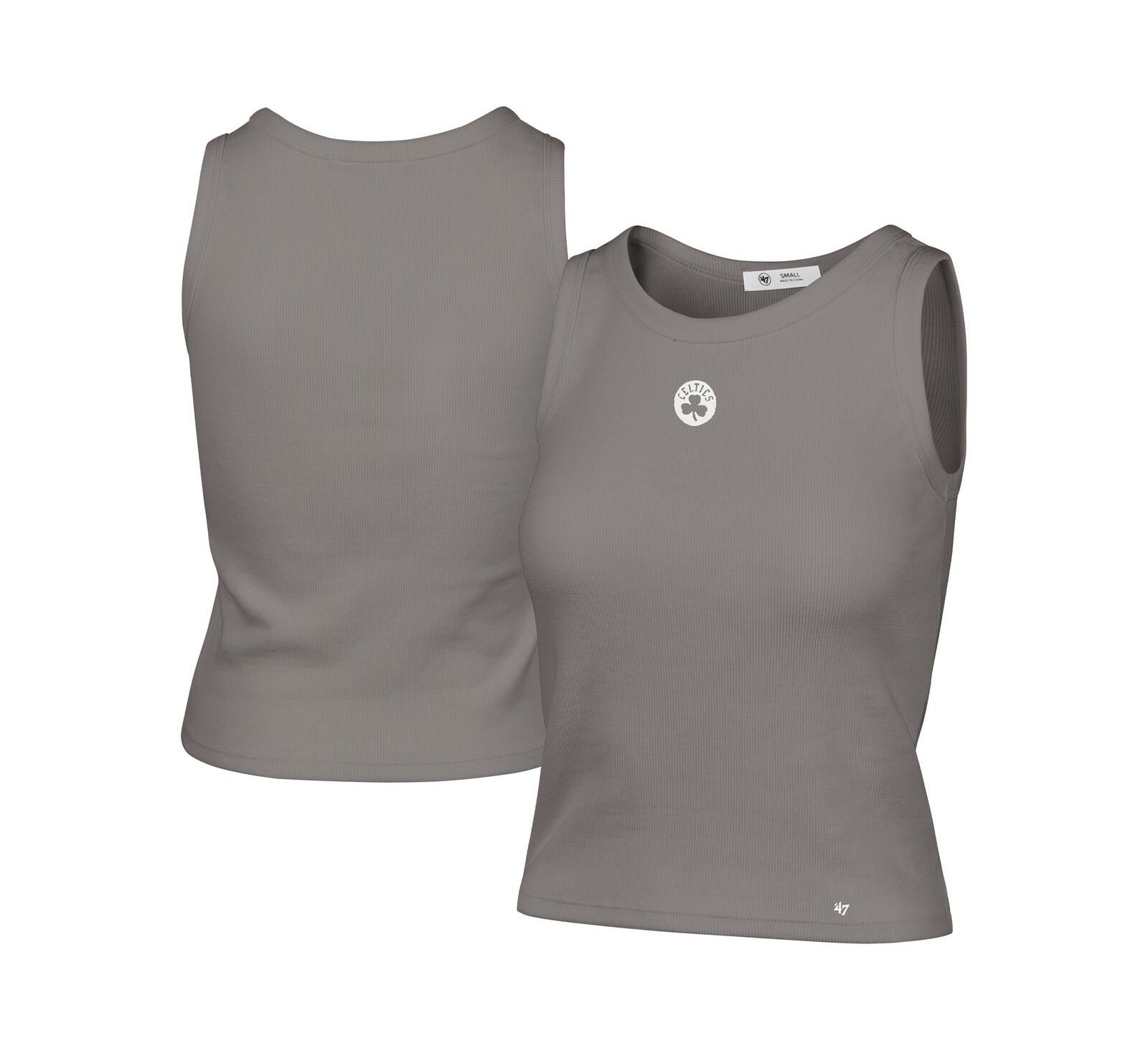 Женский укороченный майка-топ '47 Brand Women's Gray Boston Celtics Cropped Skyhook Baby Rib