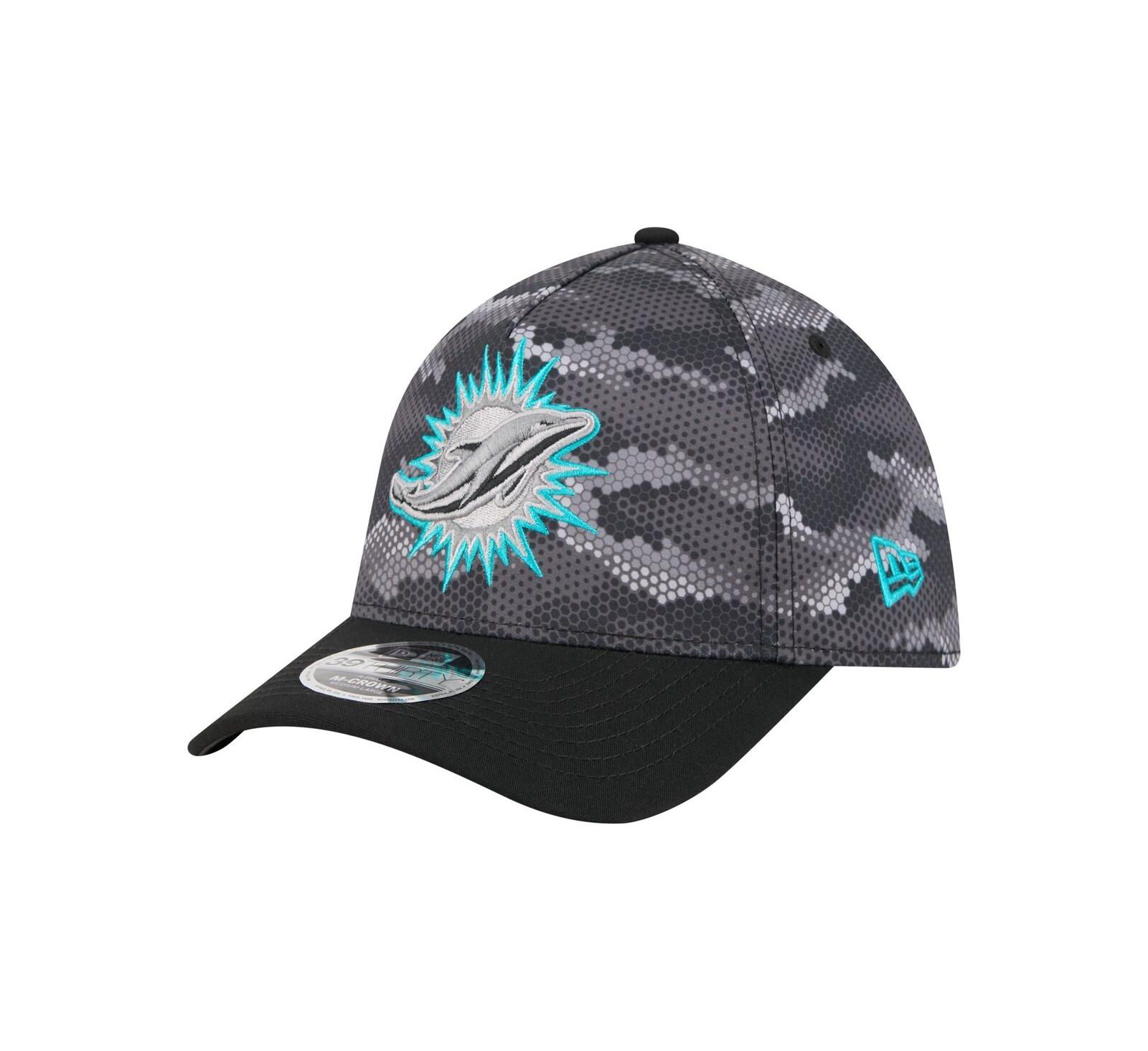New Era Мужская кепка Miami Dolphins Camo A-Frame 39THIRTY Flex Black