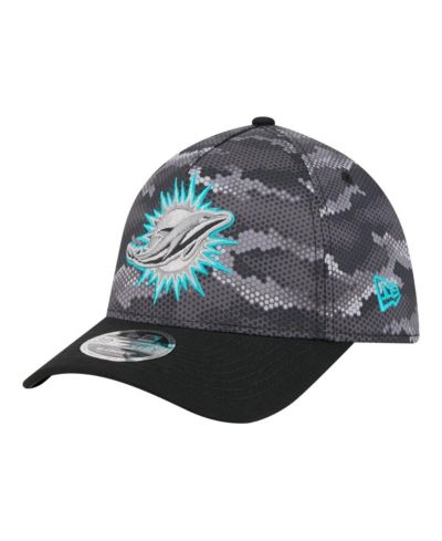 New Era Men's Black Miami Dolphins Camo A-Frame 39THIRTY Flex Hat