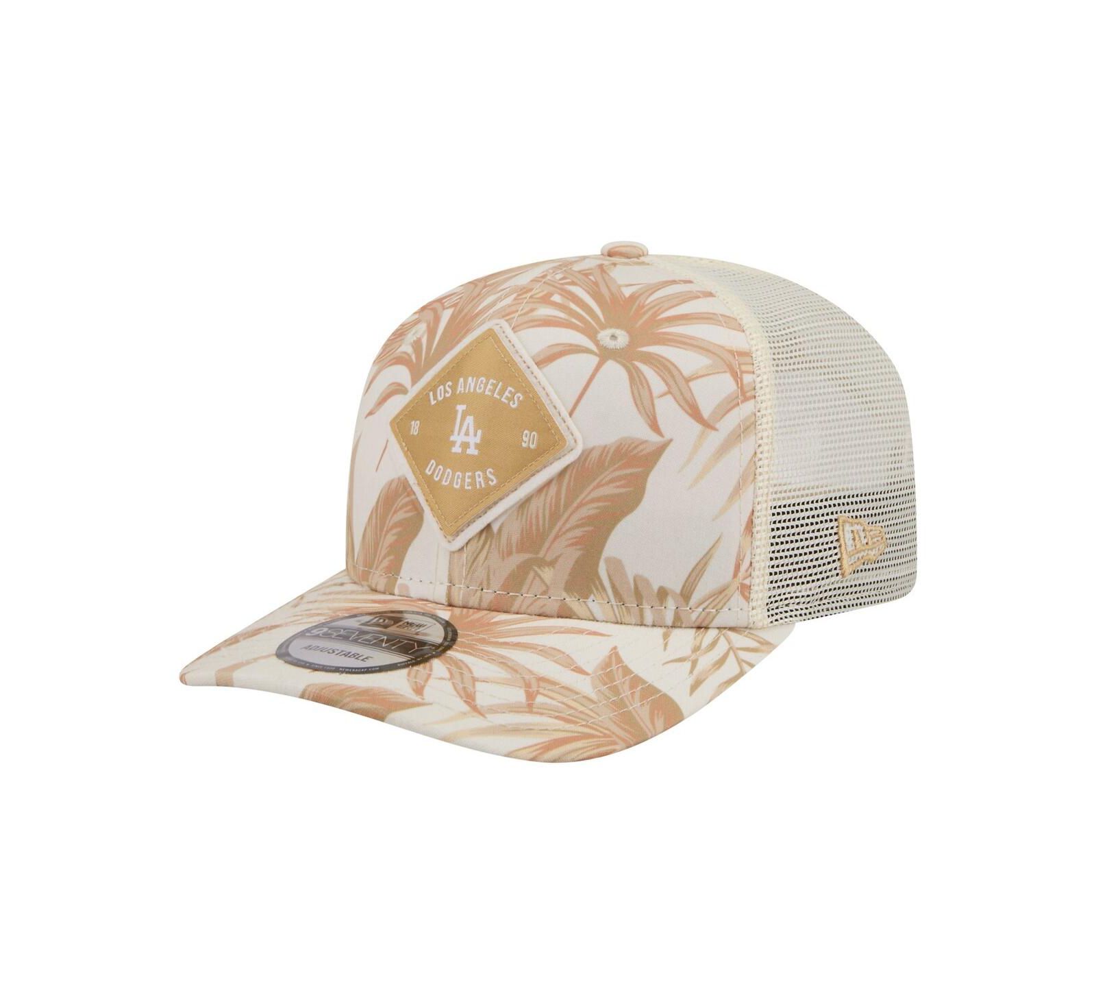 New Era Men's Tan Los Angeles Dodgers Tonal Palm 9SEVENTY Adjustable Trucker Hat