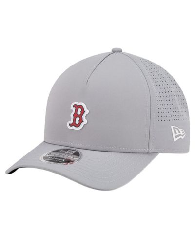 New Era Men's Gray Boston Red Sox Micro Logo 9FORTY M-Crown A-Frame Adjustable Hat