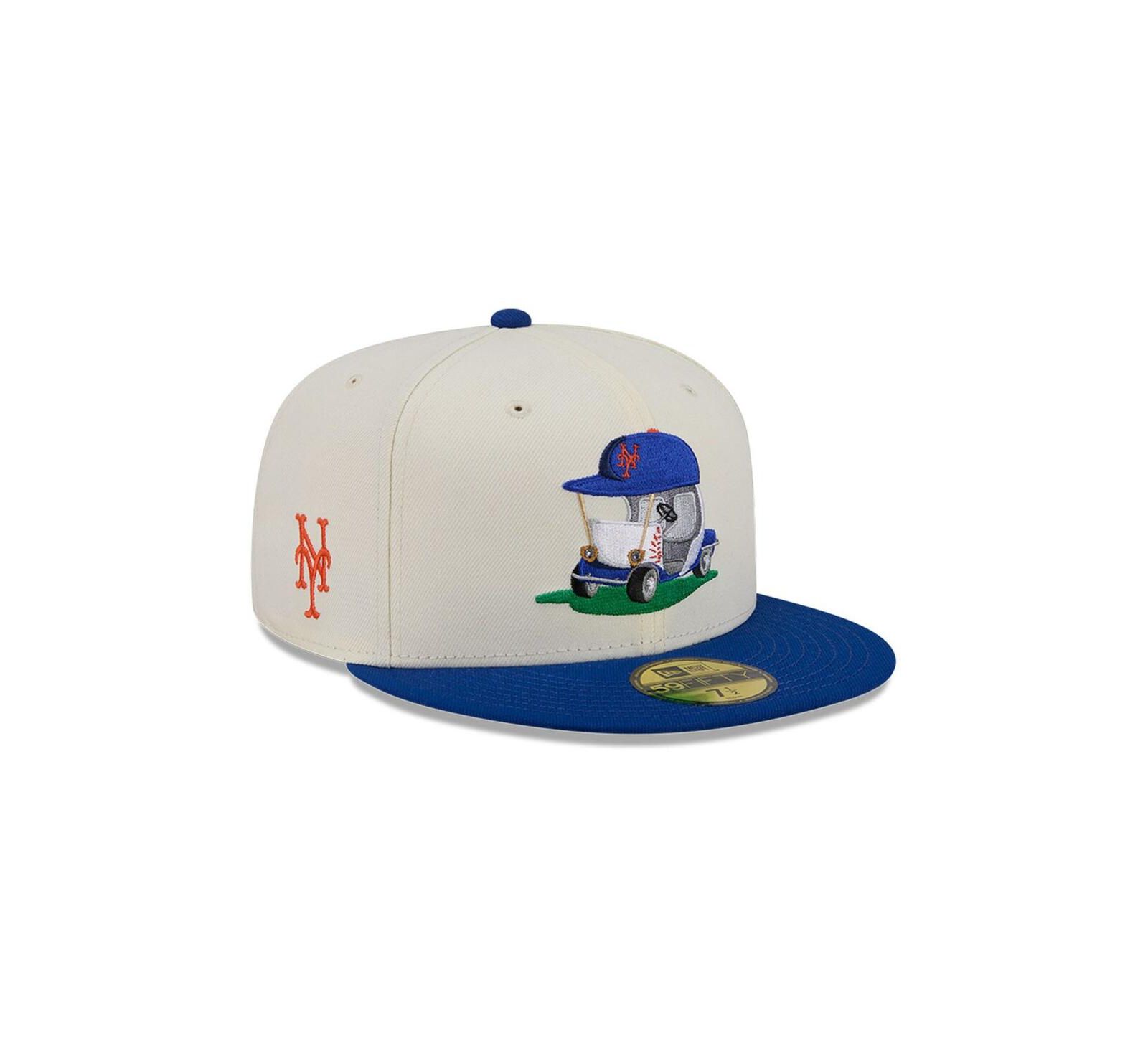 Мужская кепка New Era New York Mets Bullpen Cart 59FIFTY, Cream/Royal