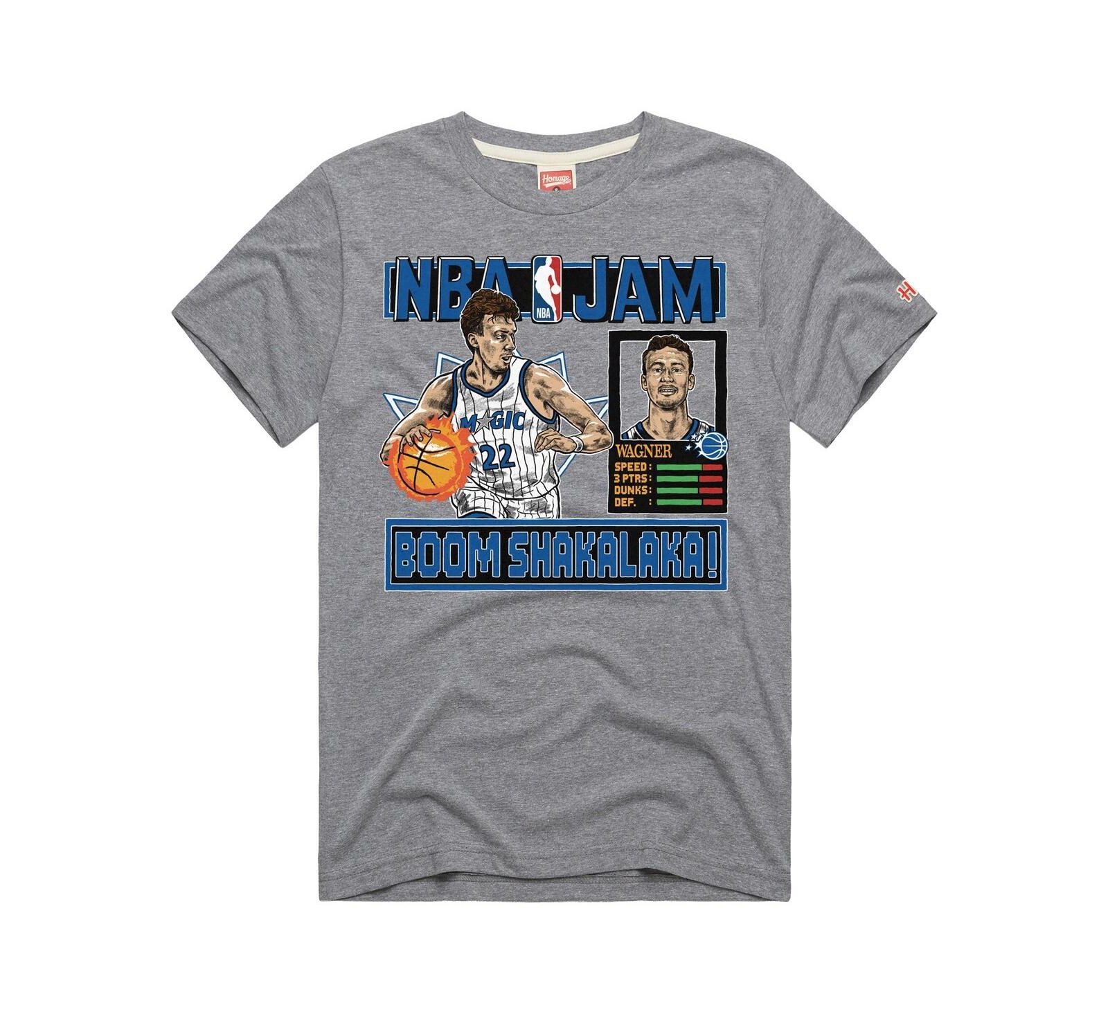 Футболка Homage Franz Wagner Orlando Magic NBA Jam для мужчин и женщин, серая