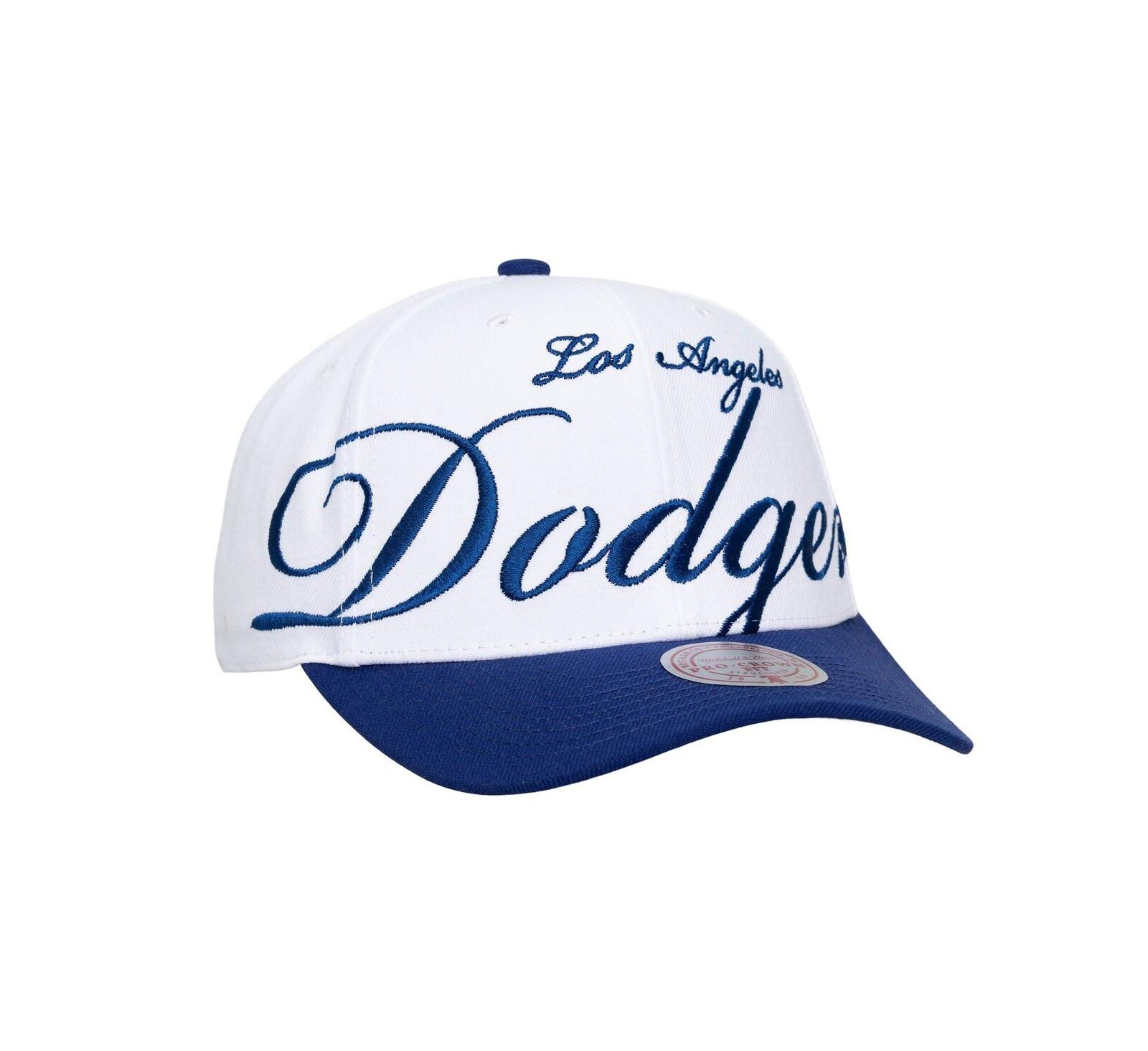 Кепка Mitchell & Ness White/Royal Los Angeles Dodgers XL Script Pro Crown Adjustable
