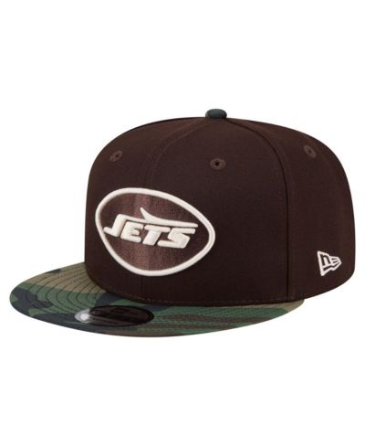 New Era Men's Dark Brown New York Jets Burnt Wood Camo 9FIFTY Snapback Hat
