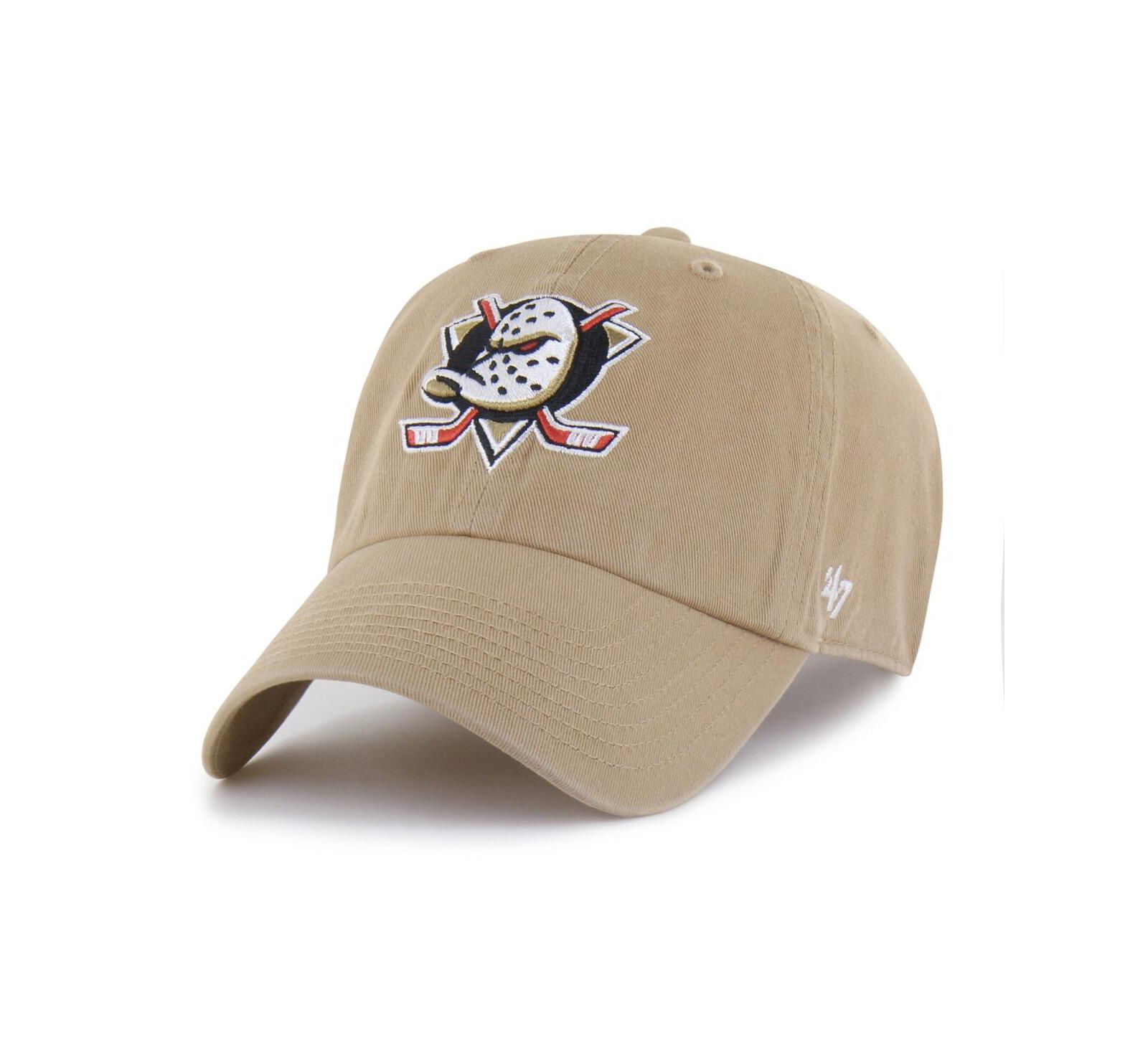 '47 Brand Men's Khaki Anaheim Ducks Logo Clean Up Adjustable Hat