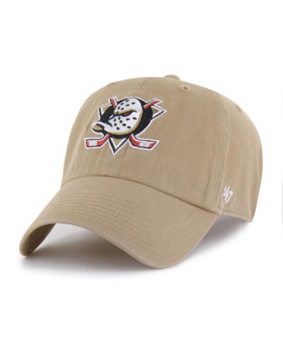 '47 Brand Men's Khaki Anaheim Ducks Logo Clean Up Adjustable Hat