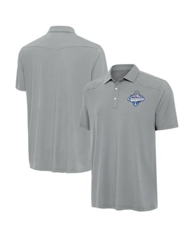 Antigua Men's Gray Los Angeles Dodgers 2025 World Series Champions Western Polo Shirt