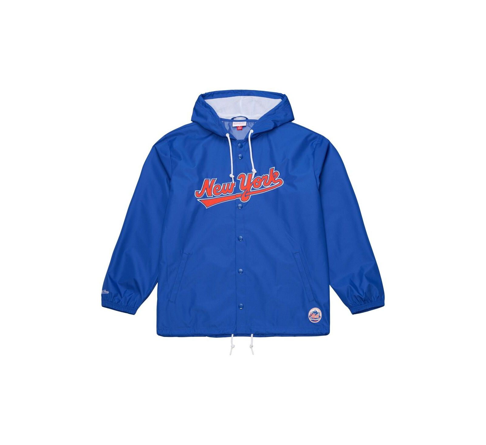 Mitchell & Ness Мужская куртка тренера Full-Snap Hooded Royal New York Mets