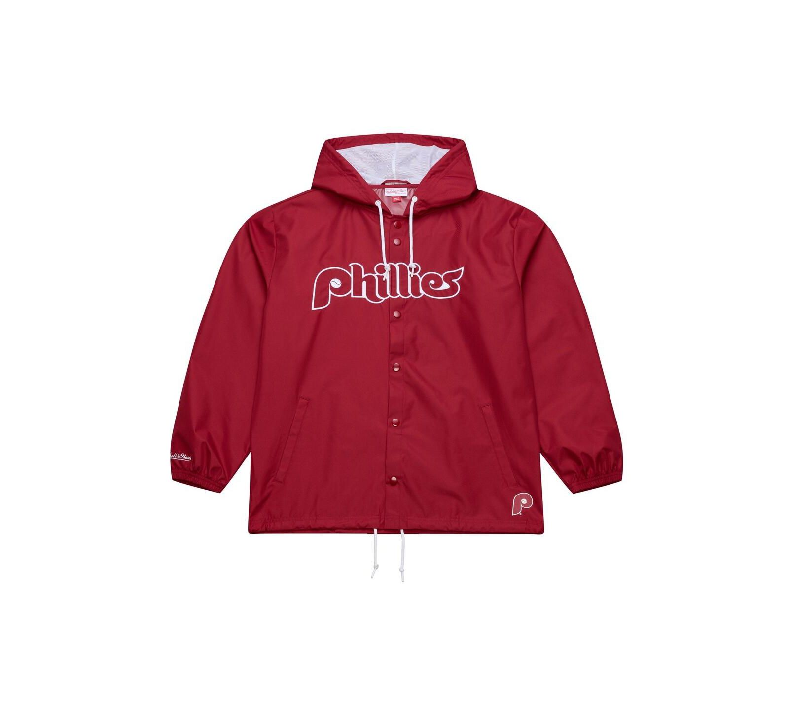 Мужская куртка Mitchell & Ness Red Philadelphia Phillies Full-Snap Hooded Coaches Jacket