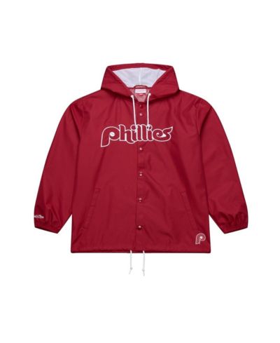Мужская куртка Mitchell & Ness Red Philadelphia Phillies Full-Snap Hooded Coaches Jacket