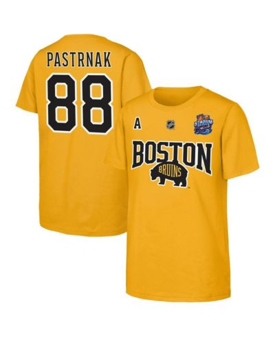 Детская футболка Fanatics David Pastrnak Gold Boston Bruins Alternate Captain 2026 Stadium Series