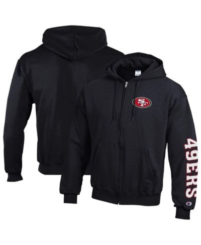 Мужское худи Champion Black San Francisco 49ers Powerblend Fleece Full-Zip