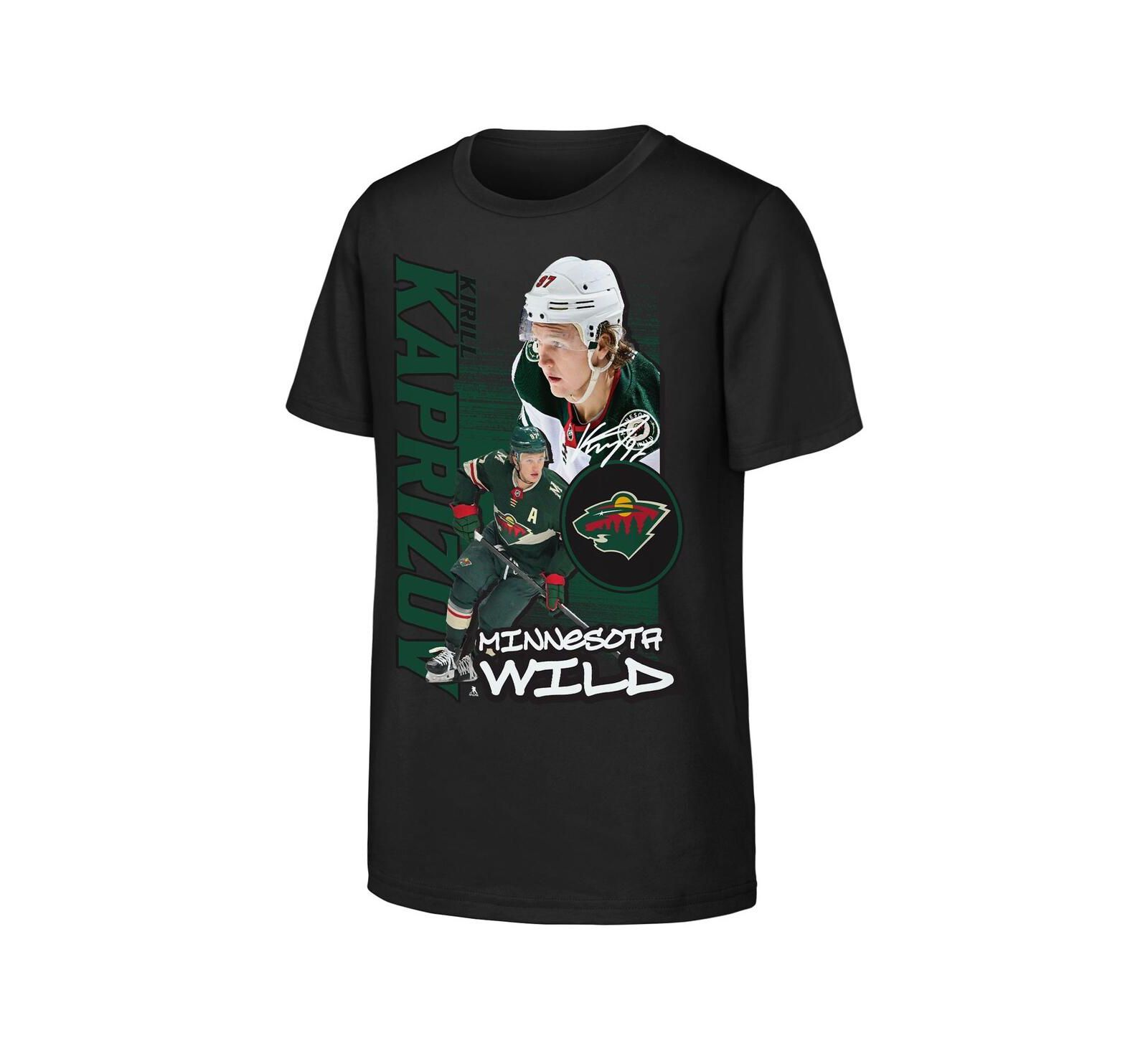 Outerstuff Детская футболка Kirill Kaprizov Minnesota Wild Playmaker, черная