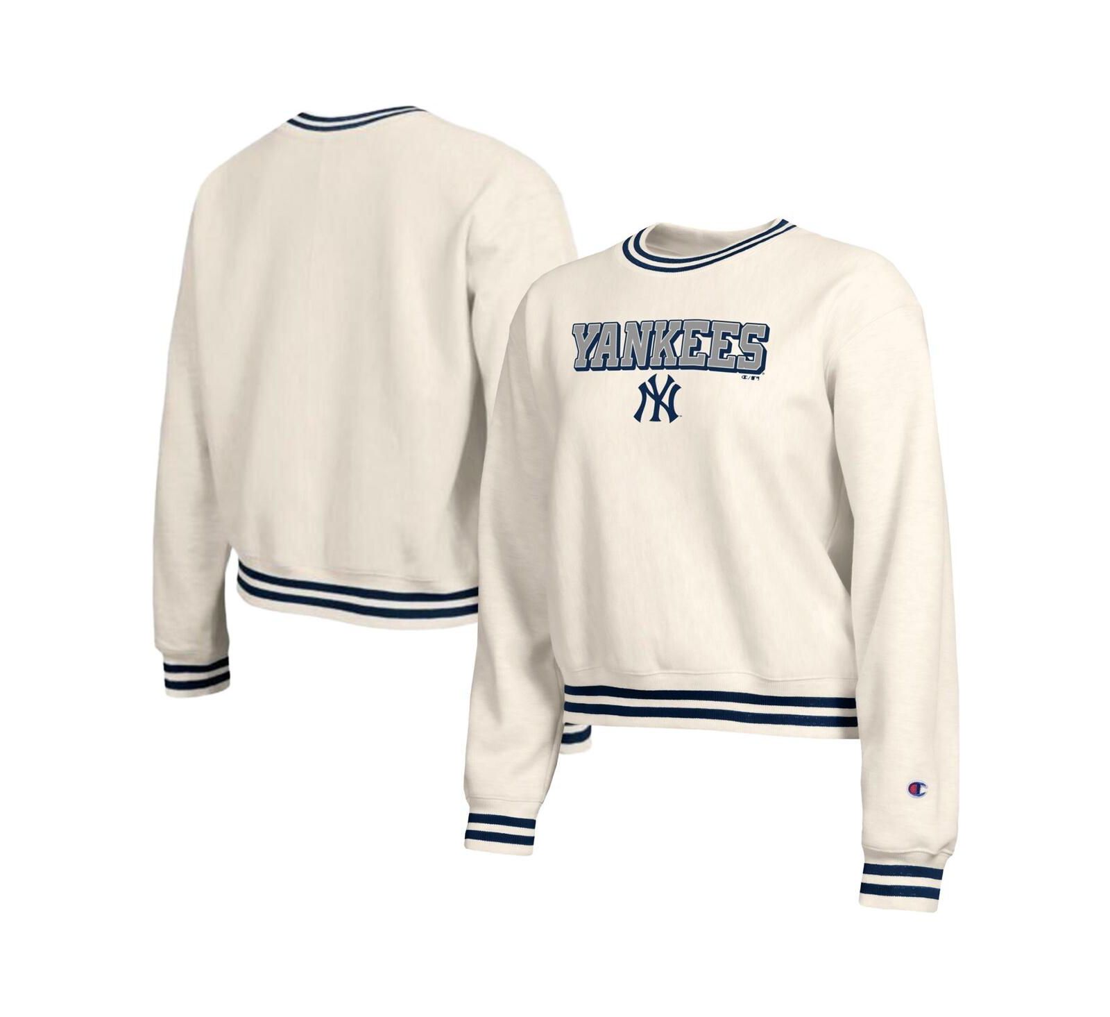 Женская толстовка Champion Cream New York Yankees Reverse Weave