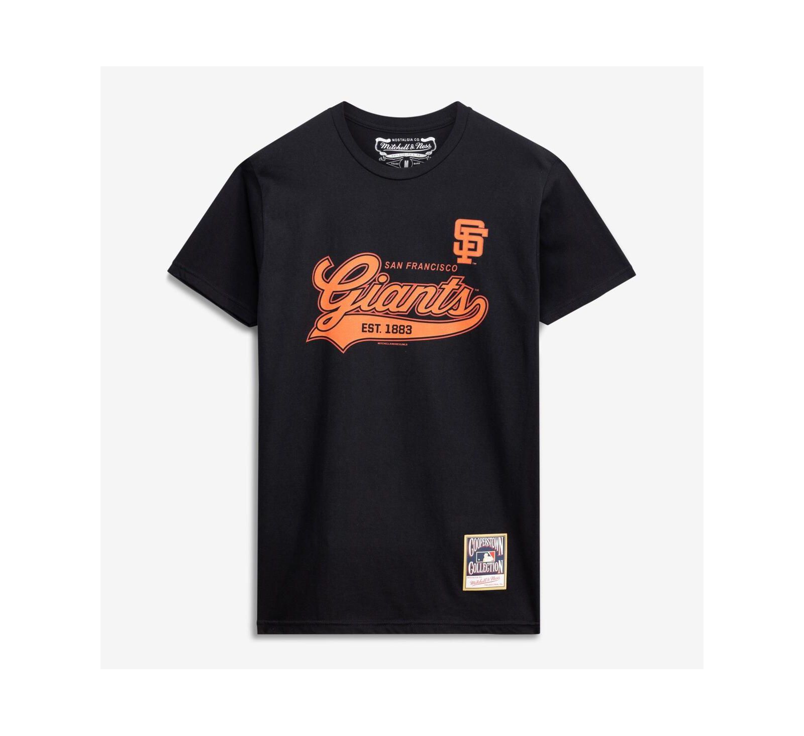 Мужская футболка Mitchell & Ness Black San Francisco Giants Script Sweep Arch