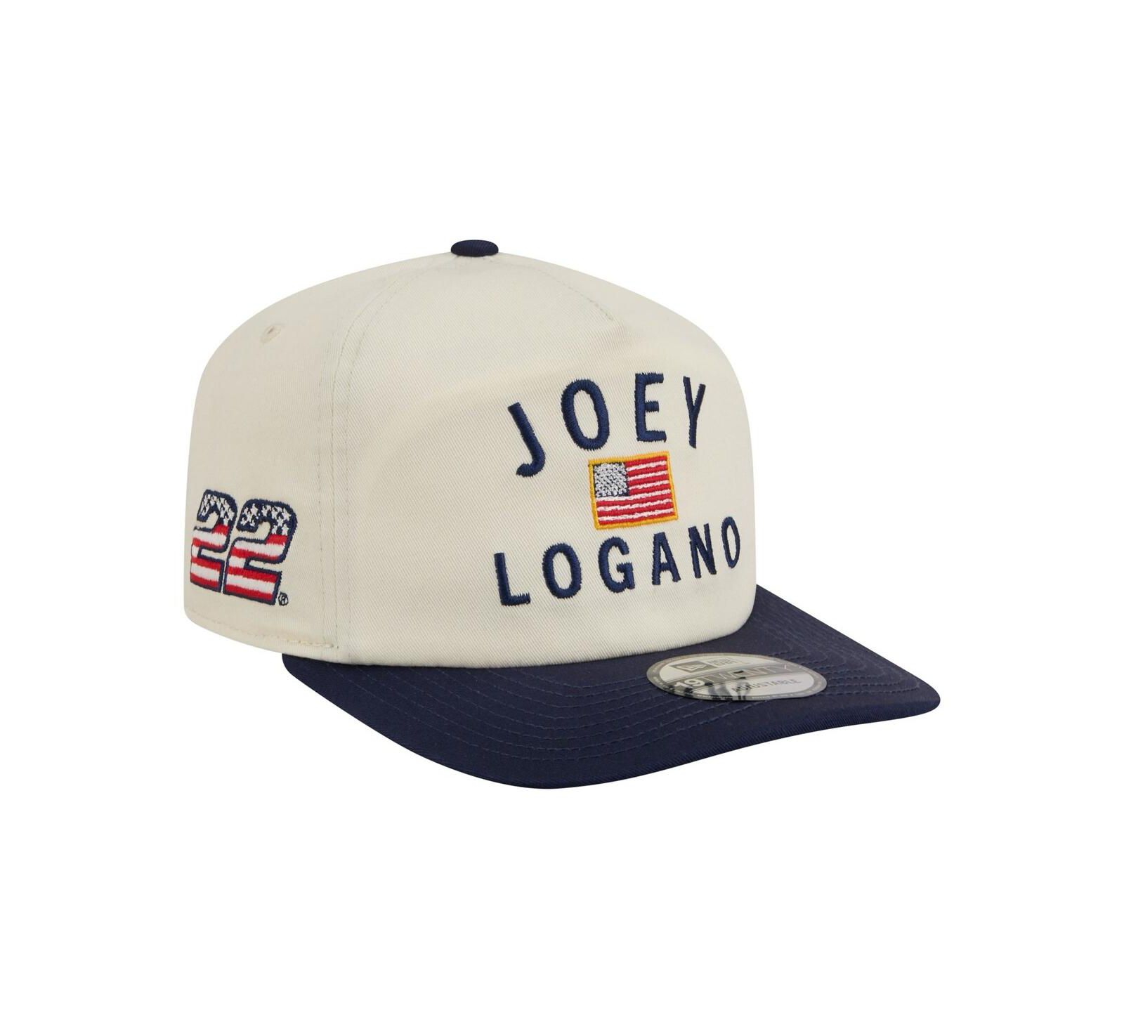 Кепка New Era Men's Cream/Navy Joey Logano Flag 19TWENTY регулируемая
