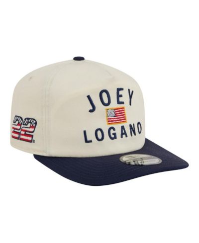 New Era Men's Cream/Navy Joey Logano Flag 19TWENTY Adjustable Hat
