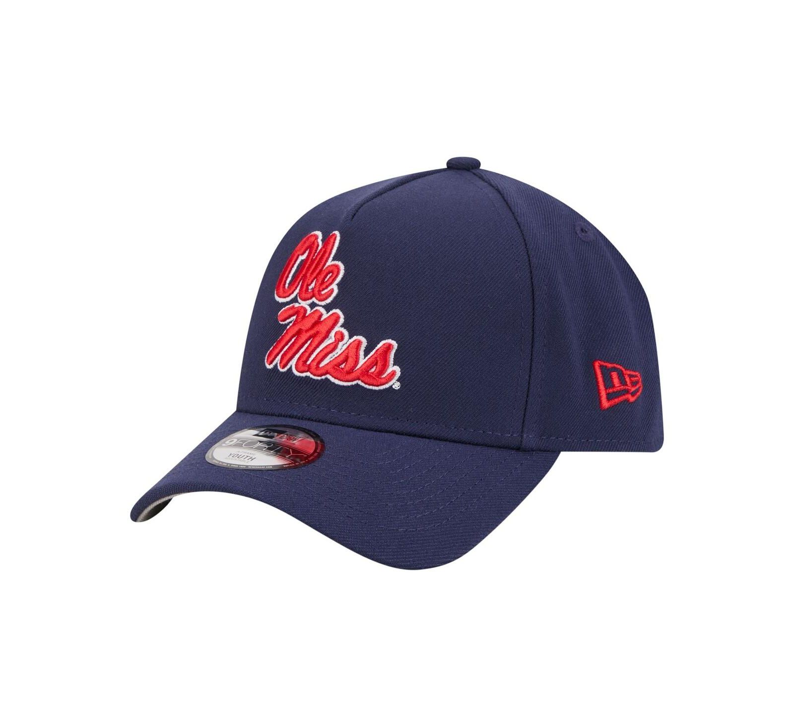 New Era Регулируемая кепка 9FORTY A-Frame для мальчиков и девочек, темно-синий Ole Miss Rebels
