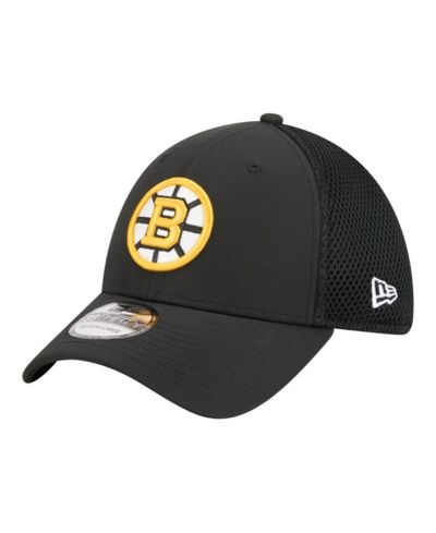 Мужская кепка New Era Black Boston Bruins Logo 39THIRTY Flex